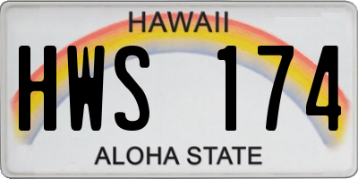 HI license plate HWS174