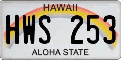 HI license plate HWS253