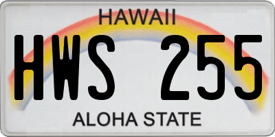 HI license plate HWS255