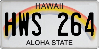 HI license plate HWS264