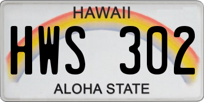 HI license plate HWS302