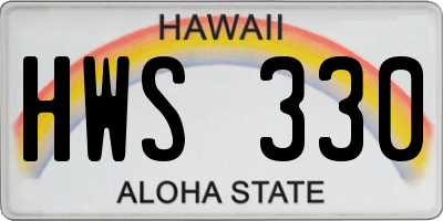 HI license plate HWS330
