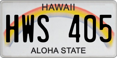 HI license plate HWS405