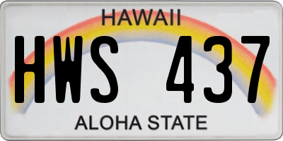 HI license plate HWS437
