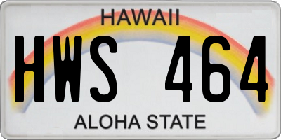 HI license plate HWS464