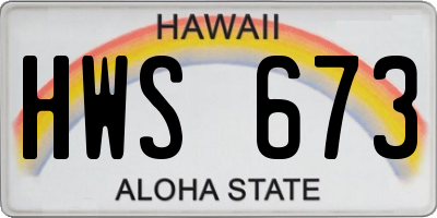 HI license plate HWS673