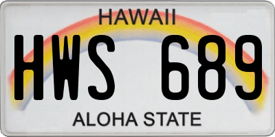 HI license plate HWS689