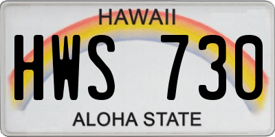 HI license plate HWS730