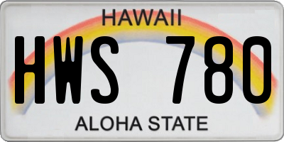 HI license plate HWS780