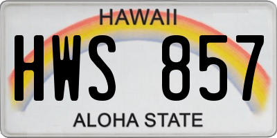 HI license plate HWS857