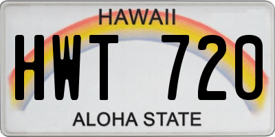 HI license plate HWT720