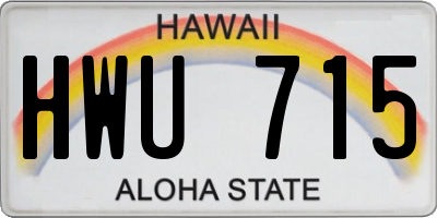 HI license plate HWU715