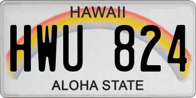 HI license plate HWU824
