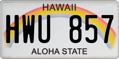 HI license plate HWU857