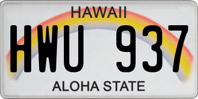 HI license plate HWU937