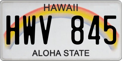 HI license plate HWV845