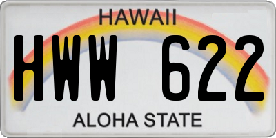 HI license plate HWW622