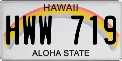 HI license plate HWW719