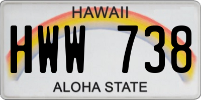 HI license plate HWW738