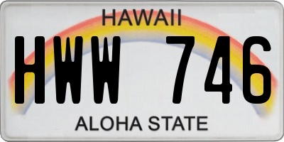 HI license plate HWW746