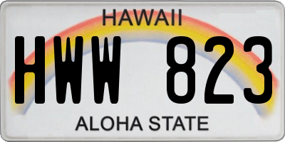 HI license plate HWW823