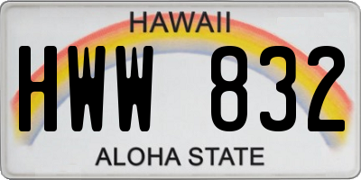 HI license plate HWW832