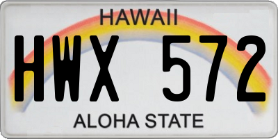 HI license plate HWX572