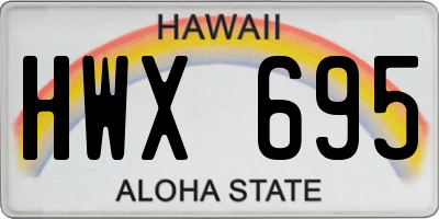 HI license plate HWX695