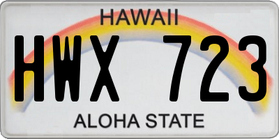 HI license plate HWX723
