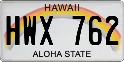 HI license plate HWX762