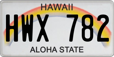 HI license plate HWX782