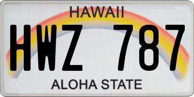 HI license plate HWZ787