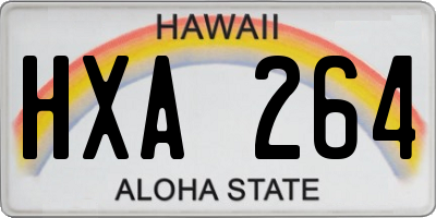 HI license plate HXA264
