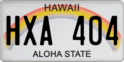 HI license plate HXA404