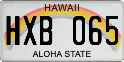HI license plate HXB065
