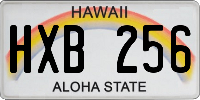 HI license plate HXB256