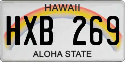 HI license plate HXB269