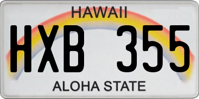 HI license plate HXB355