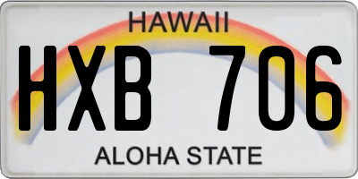 HI license plate HXB706