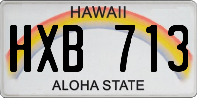 HI license plate HXB713