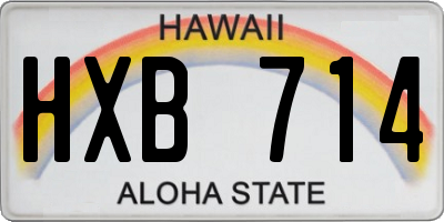 HI license plate HXB714