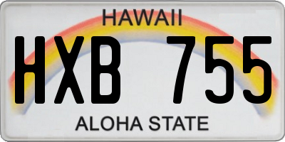 HI license plate HXB755