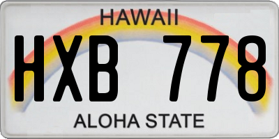 HI license plate HXB778