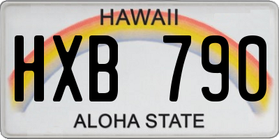 HI license plate HXB790