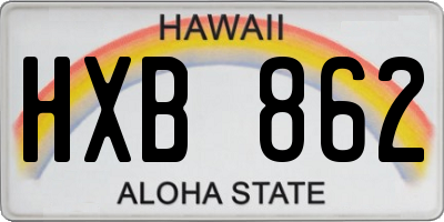 HI license plate HXB862