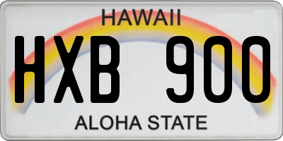 HI license plate HXB900