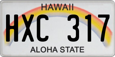 HI license plate HXC317