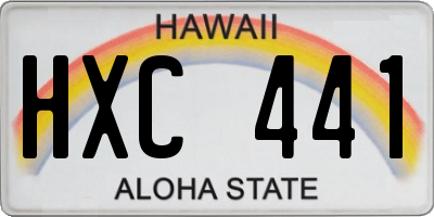 HI license plate HXC441