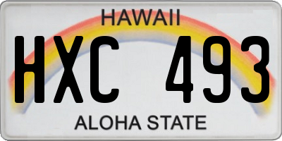 HI license plate HXC493