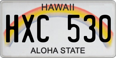 HI license plate HXC530